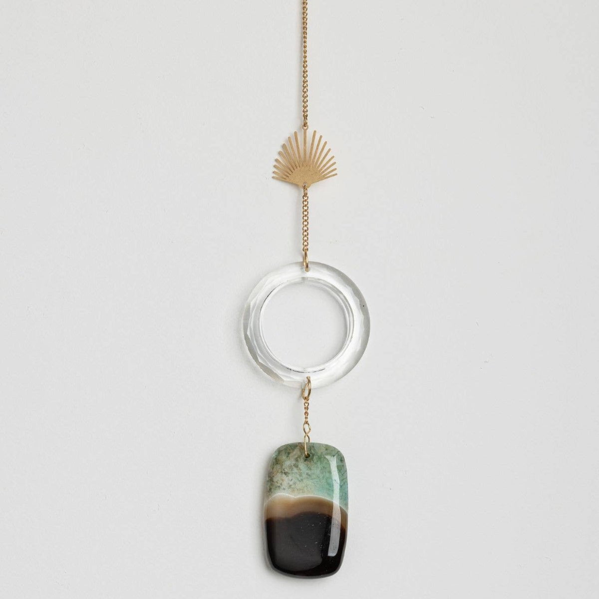 Stone Suncatcher - Sun Rays/Black/Blue Agate - Twirls + Twigs