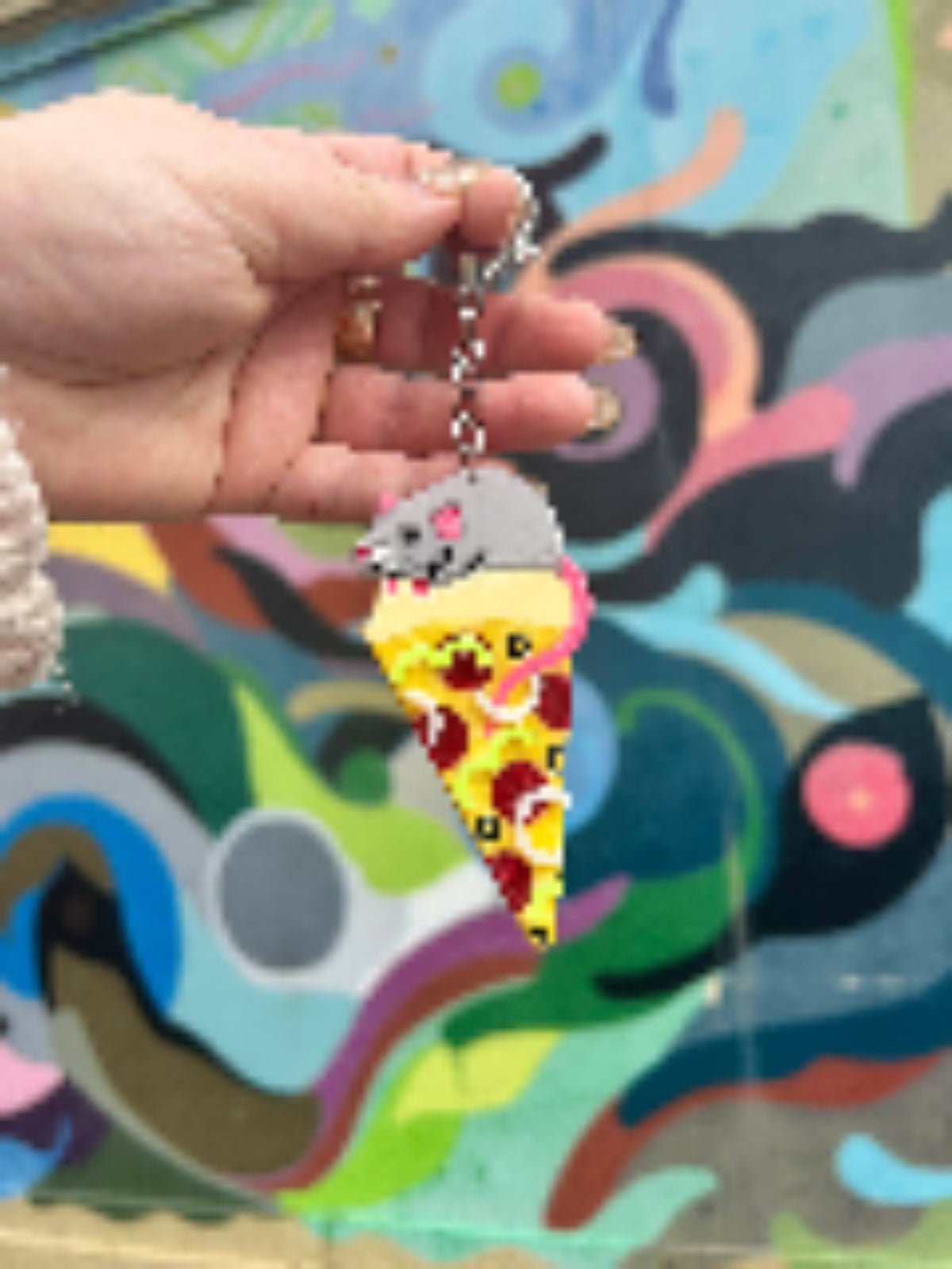 Pizza Rat Keychain - Twirls + Twigs
