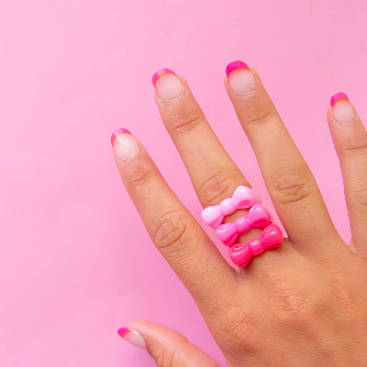 Kitsch Bow Ring Set | Pink: 7 - Twirls + Twigs