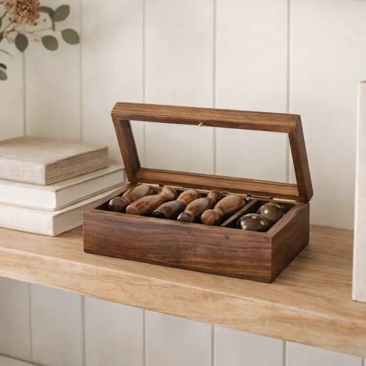 Tabletop Bowling Game Set - Handcrafted Wood - Twirls + Twigs