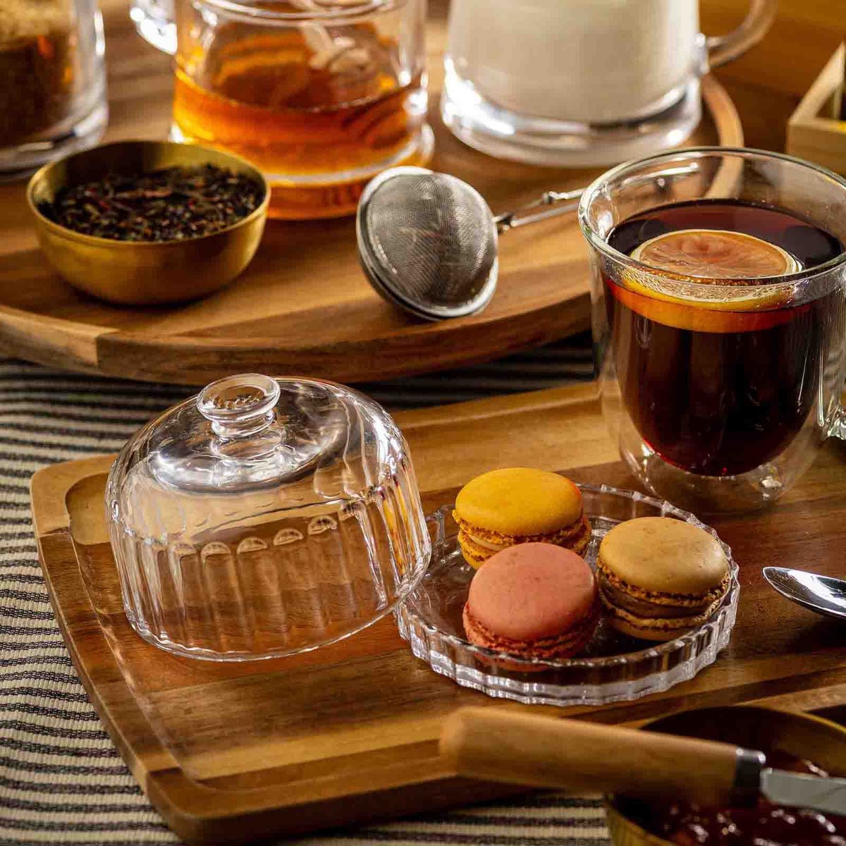 Glass Dessert Dish with Lid - Twirls + Twigs