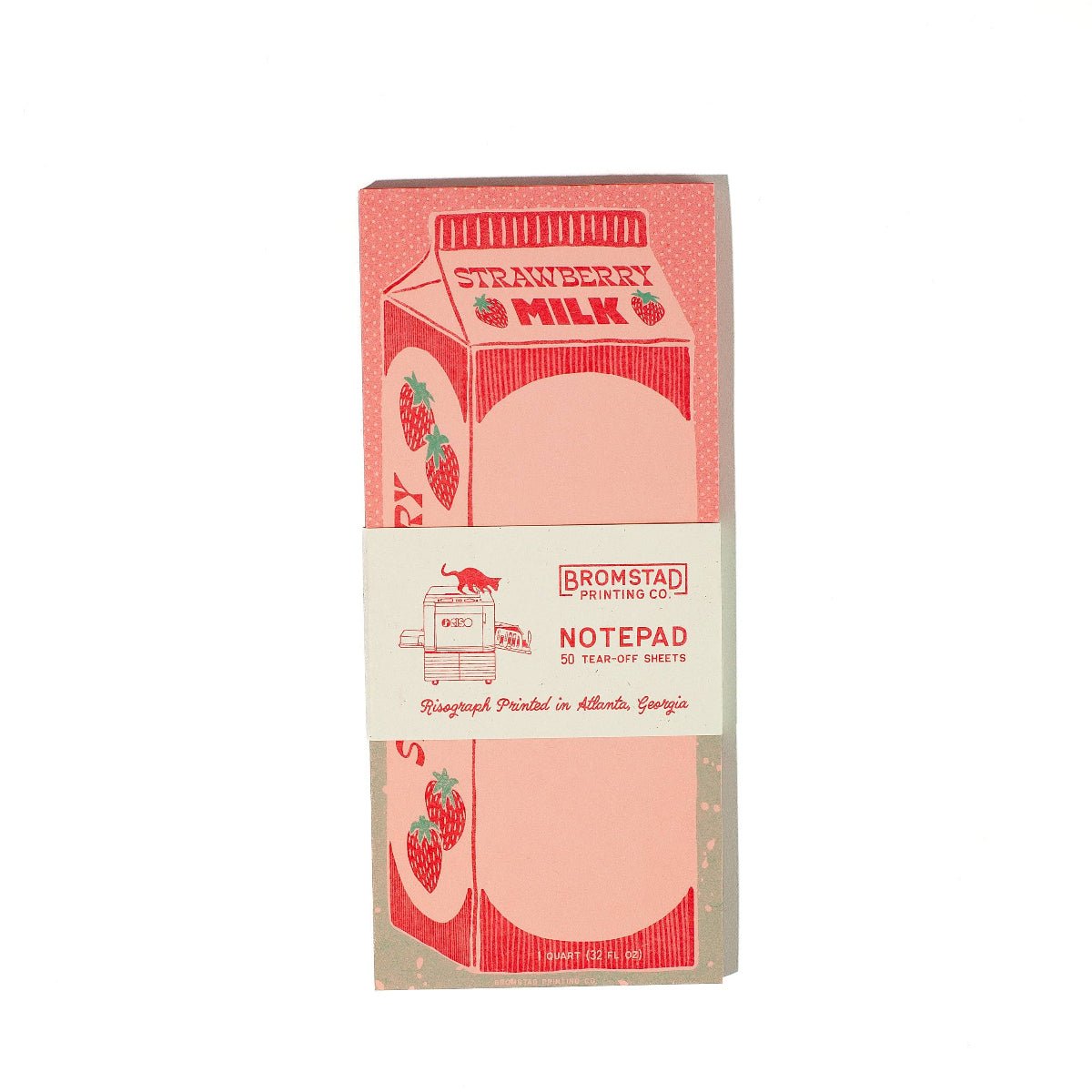 Strawberry Milk - Risograph Notepad - Twirls + Twigs