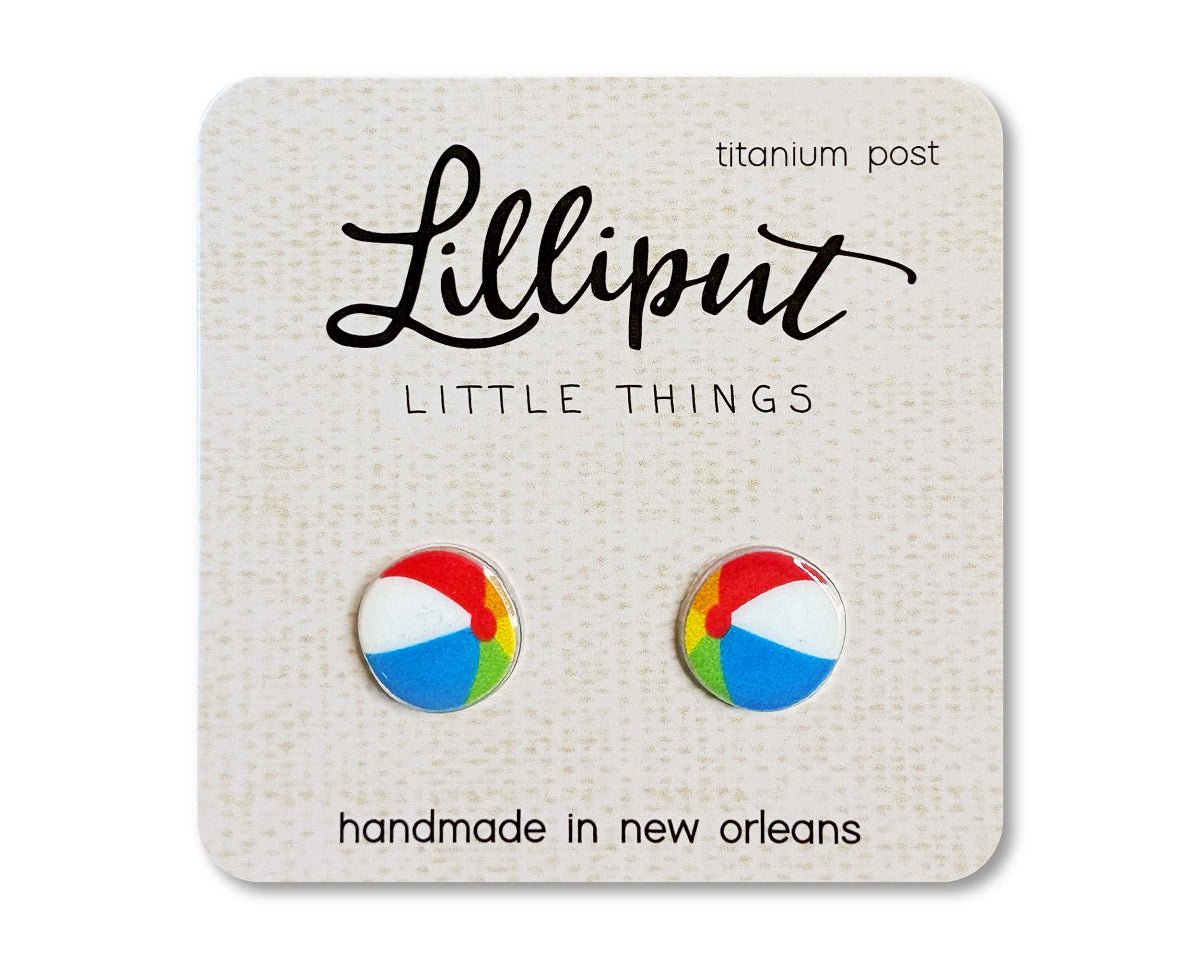 Beach Ball Earrings - Summer Earrings - Twirls + Twigs