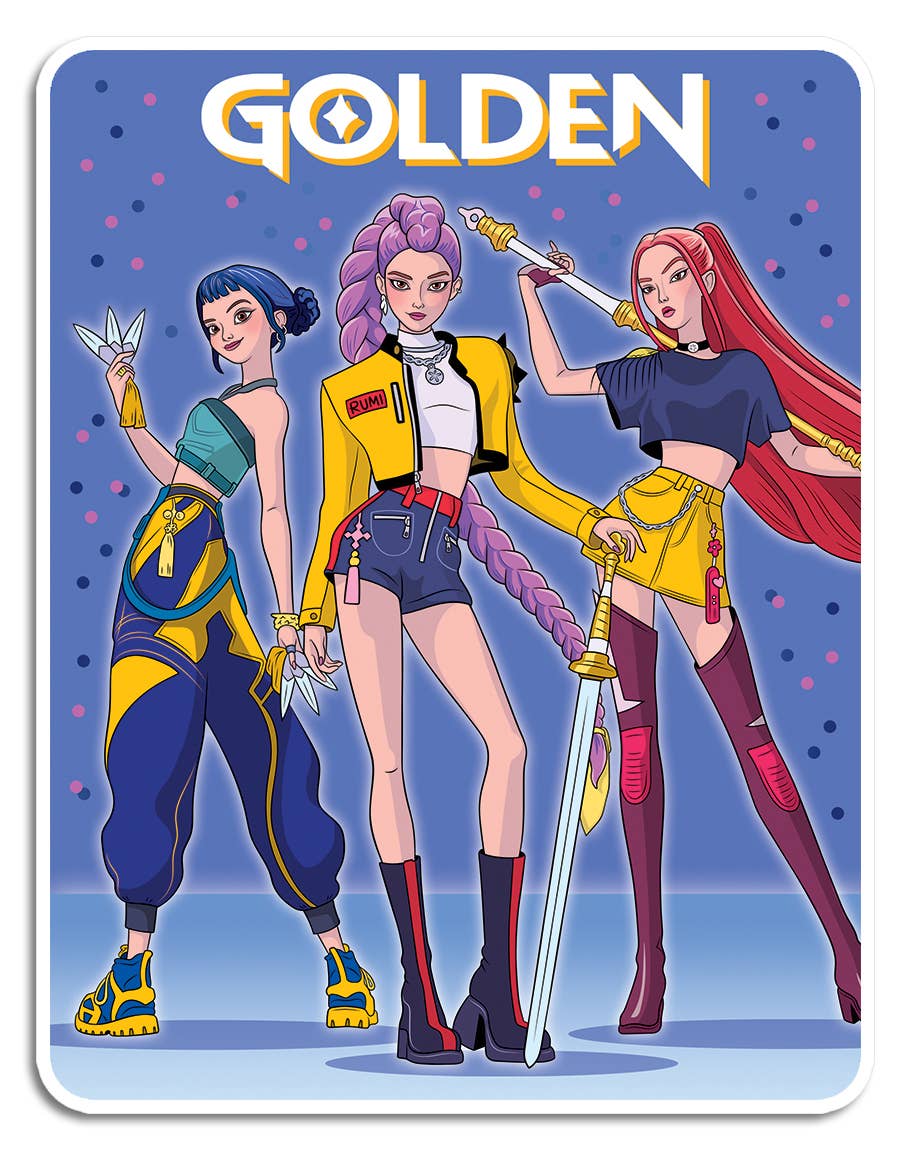K-Pop DH Golden Die Cut Sticker - Twirls + Twigs