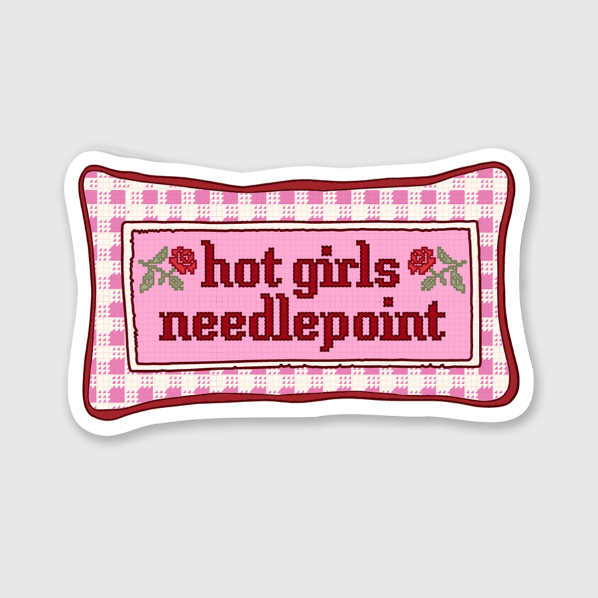 Hot Girls Needlepoint Sticker - Twirls + Twigs