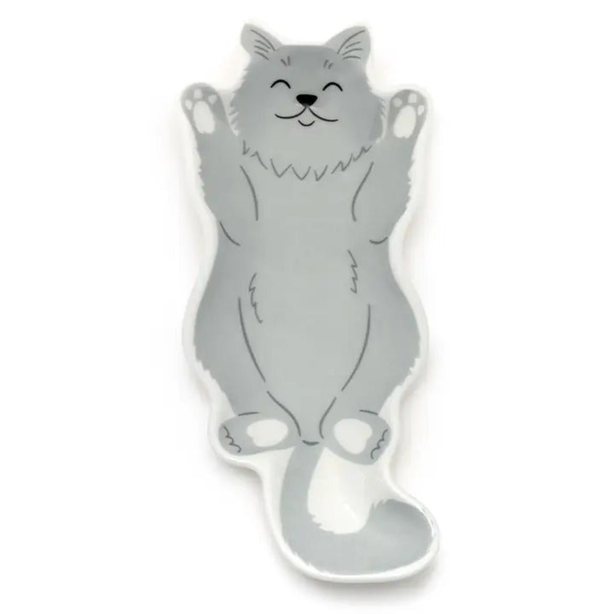 Ceramic Trinket & Jewelry Tray / Dish - Sleeping Kitty Cat - Twirls + Twigs