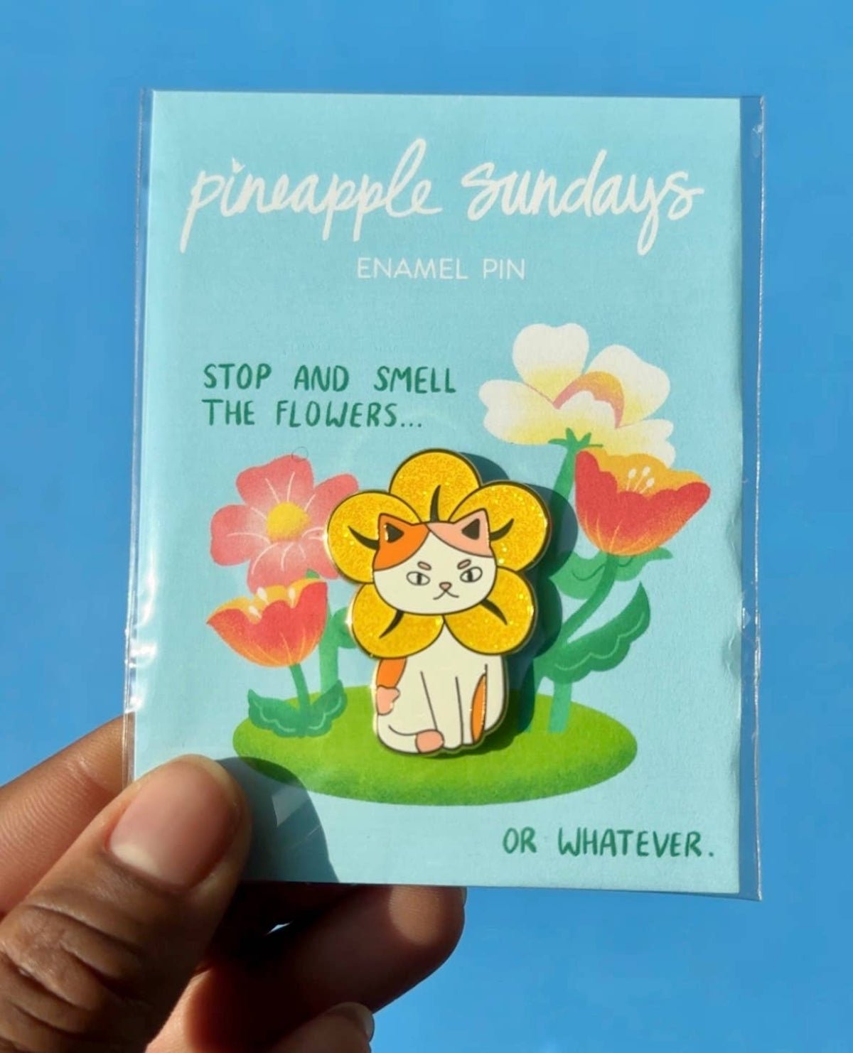 Flower Cat Enamel Pin - Twirls + Twigs