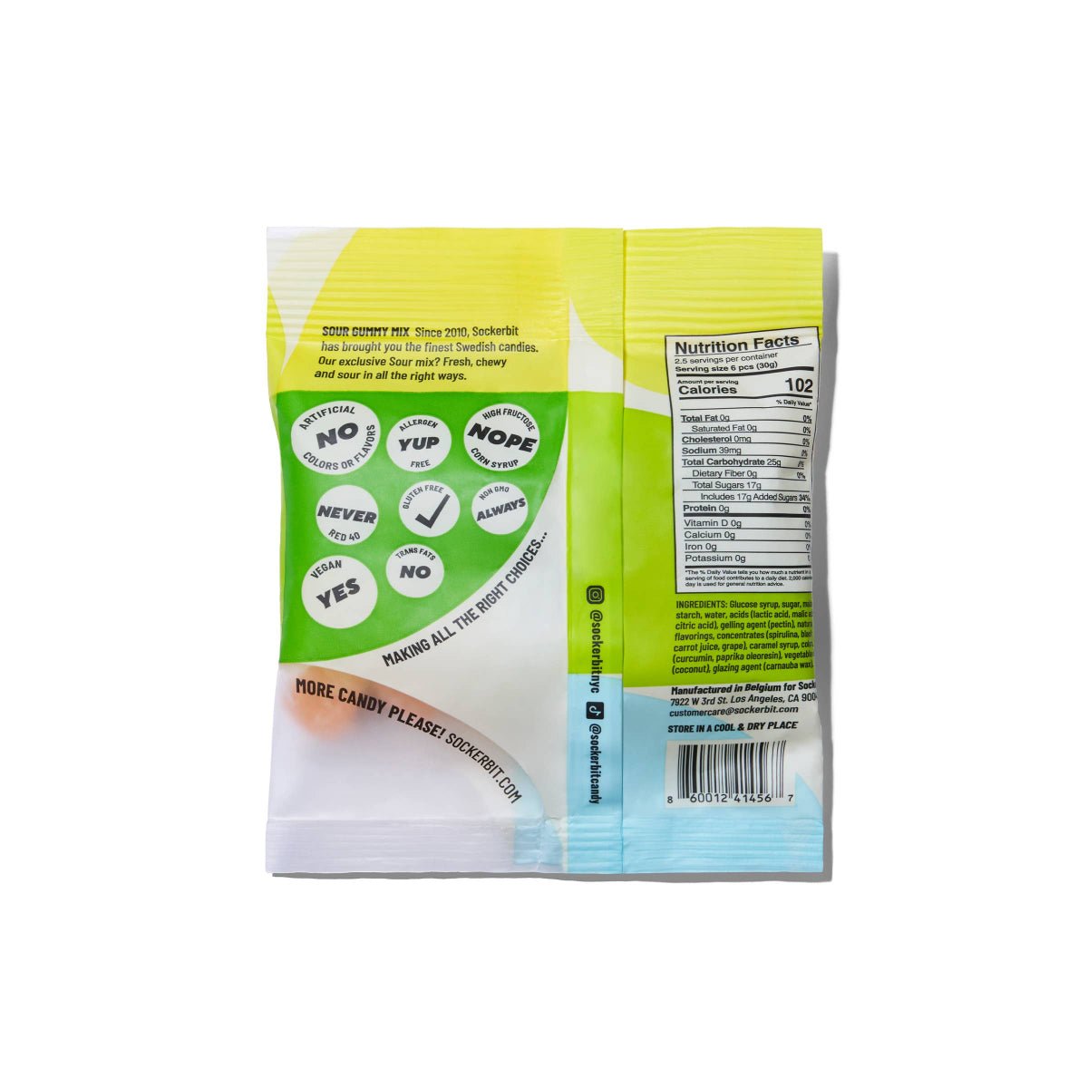 Sour Gummy Mix Swedish Candy Bag 2.8oz - Twirls + Twigs