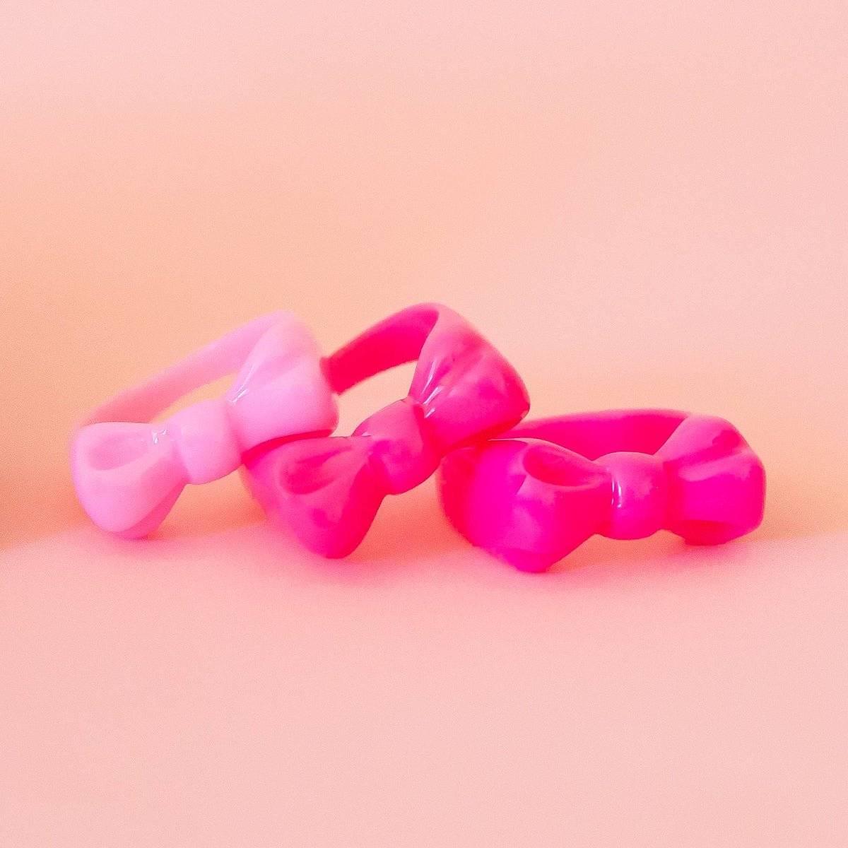 Kitsch Bow Ring Set | Pink: 7 - Twirls + Twigs