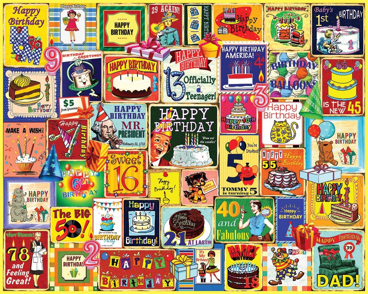 Happy Birthday (1988pz) - 1000 Piece Jigsaw Puzzle - Twirls + Twigs
