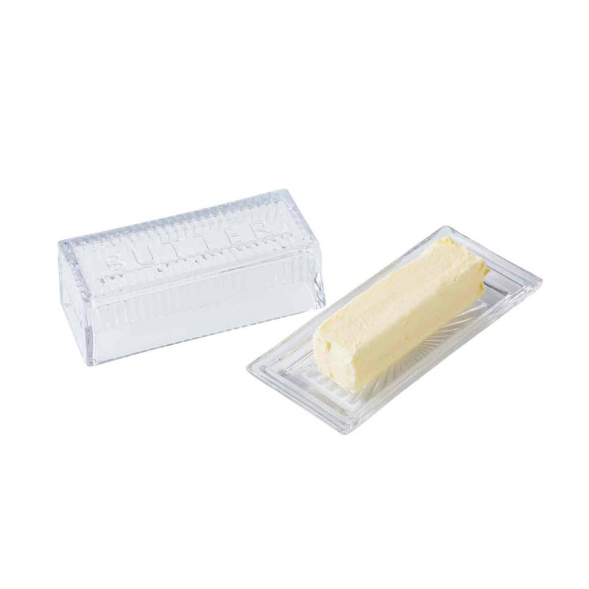Embossed Butter Dish, "BUTTER" (Holds 1 Stick) - Twirls + Twigs