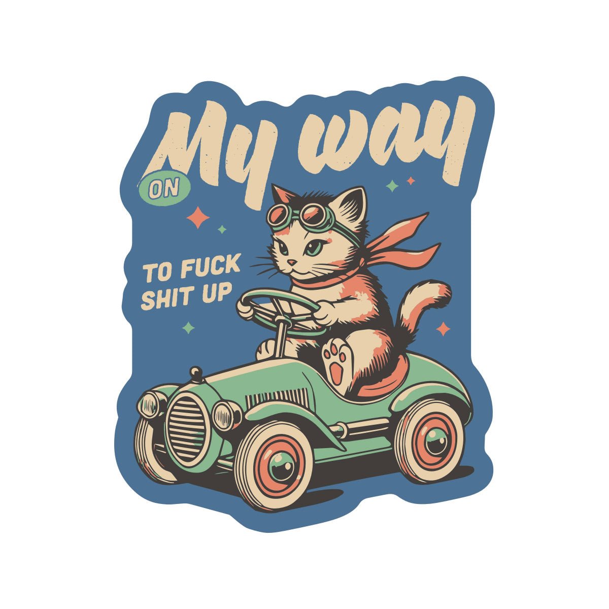Swear Kitty Cat Funny Feline Vinyl Sticker - Twirls + Twigs