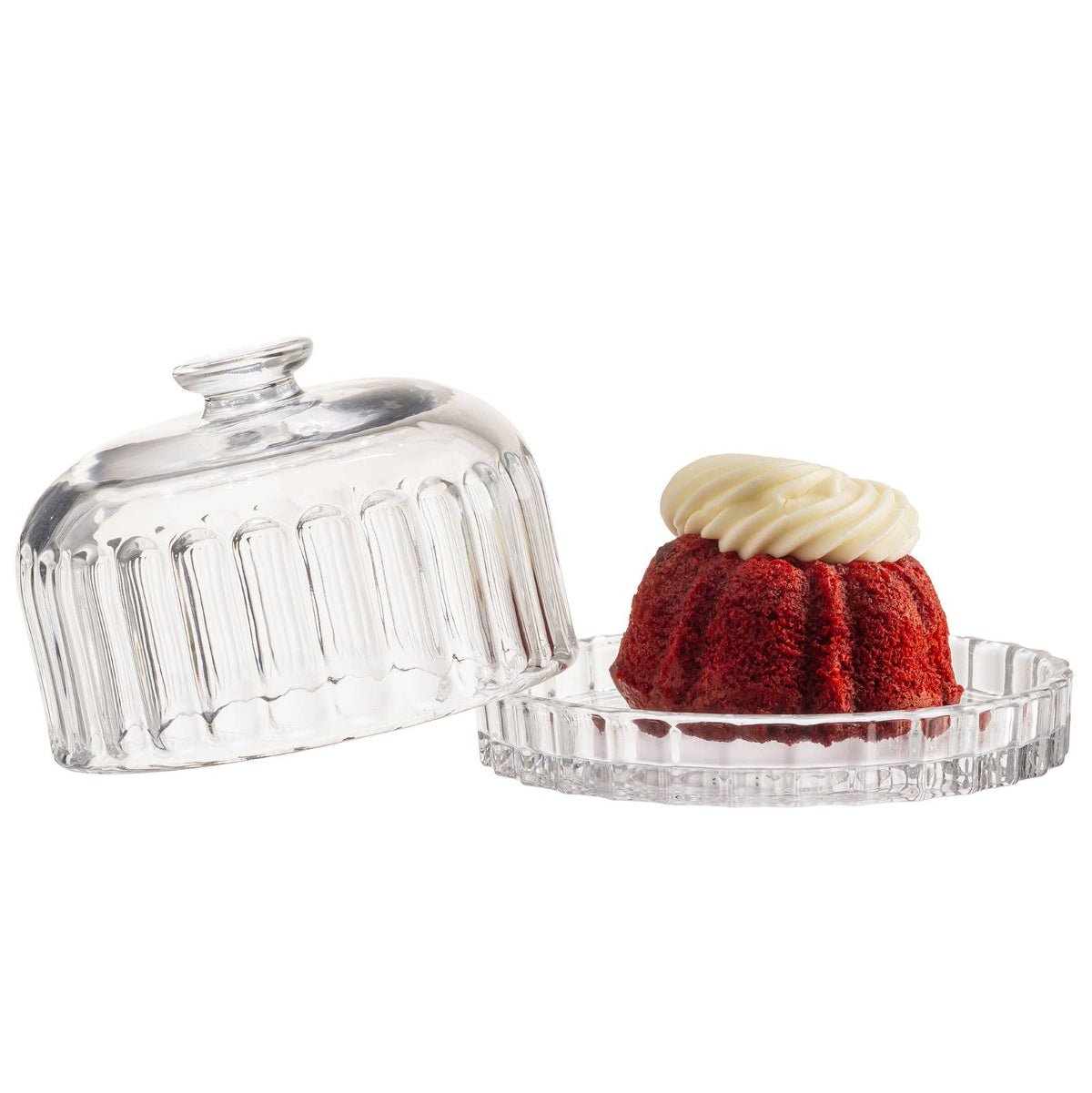 Glass Dessert Dish with Lid - Twirls + Twigs