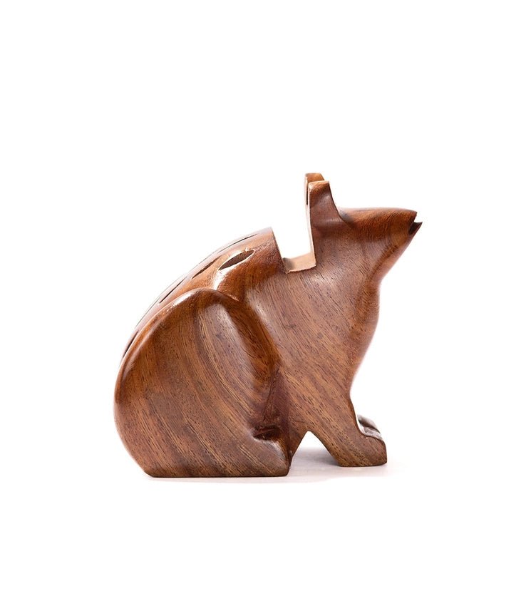 Frog Eyeglass Holder Stand - Hand Carved Wood - Twirls + Twigs
