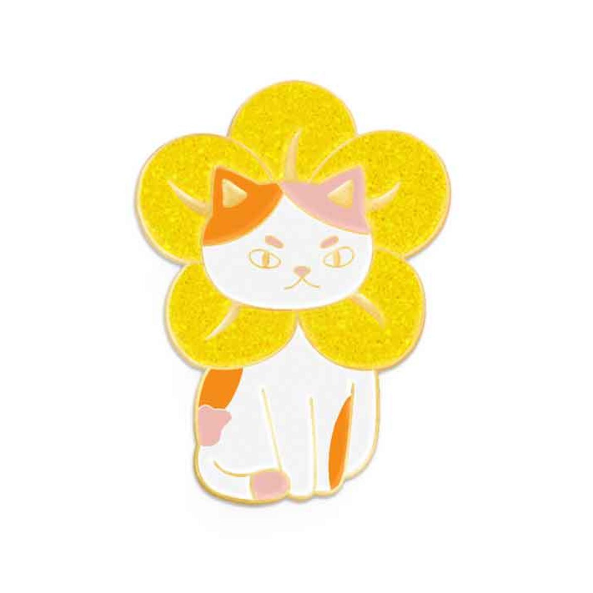 Flower Cat Enamel Pin - Twirls + Twigs