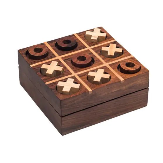 Tic Tac Toe Travel Game Set - Handcrafted Wood - Twirls + Twigs