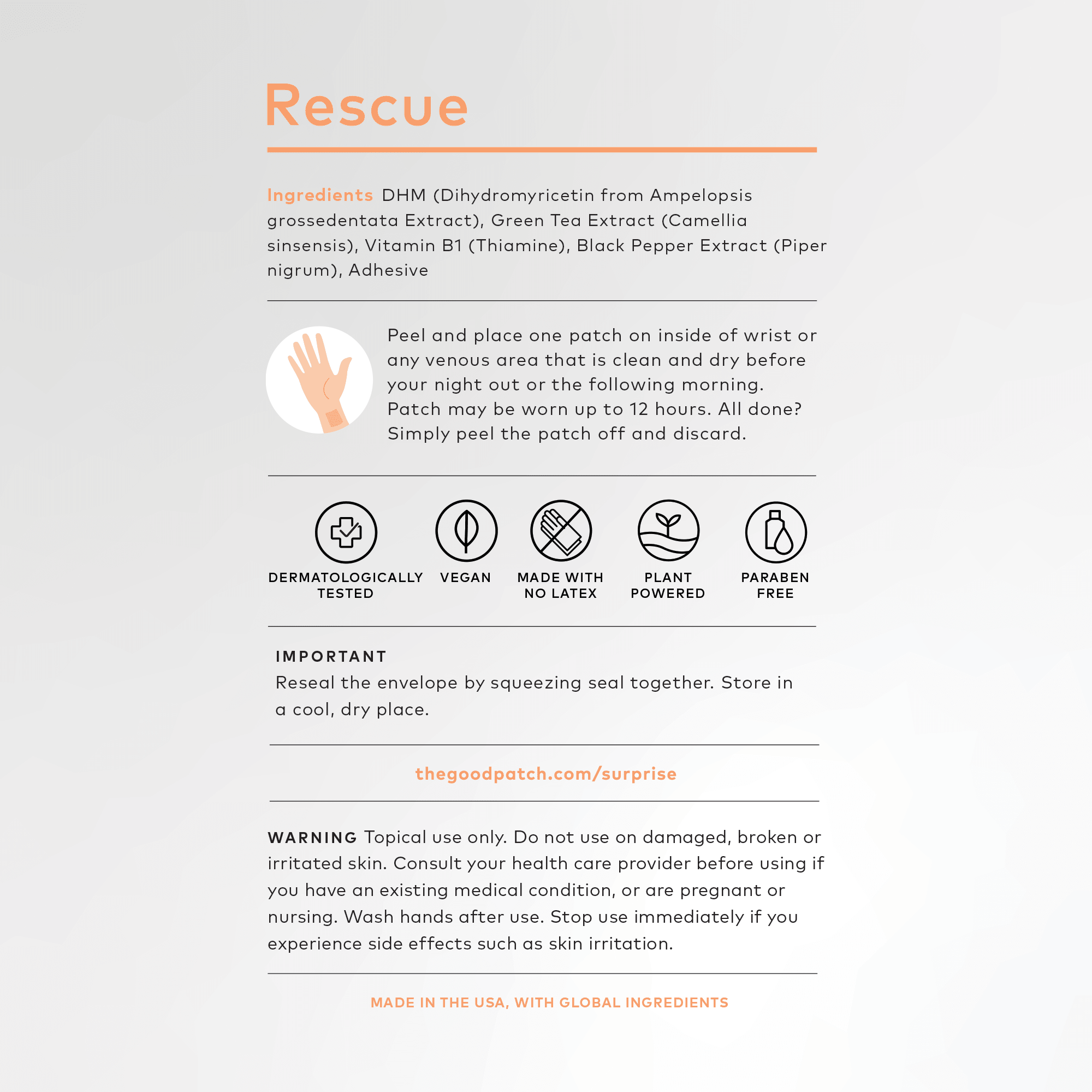 Rescue Plant-Based Wellness Patch: - Twirls + Twigs