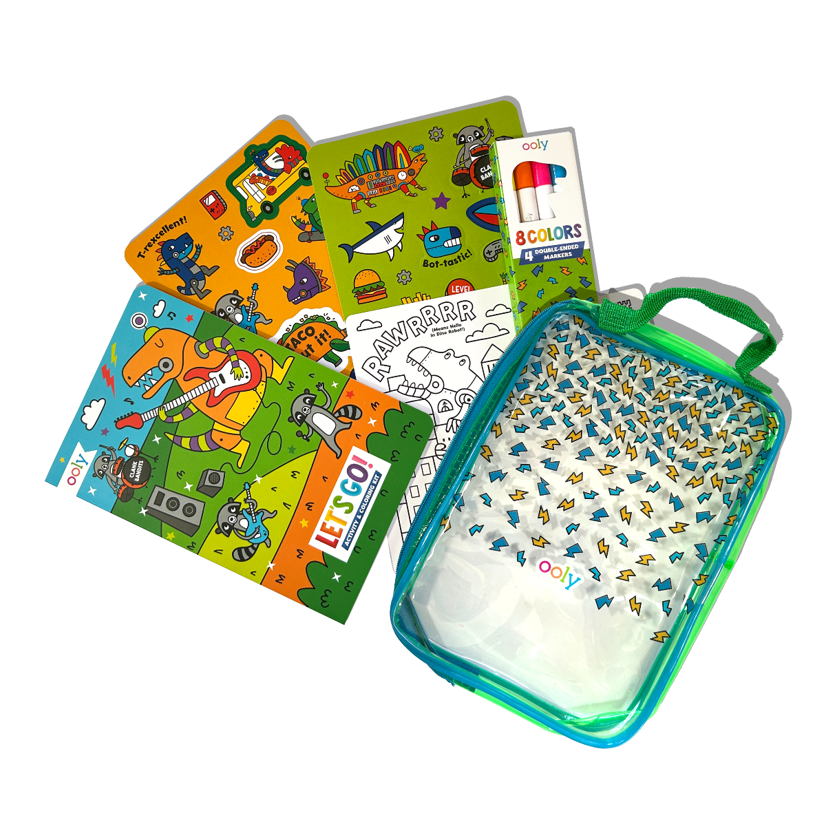 Let's Go!: Activity & Coloring Kit - Robo Dinos - Twirls + Twigs