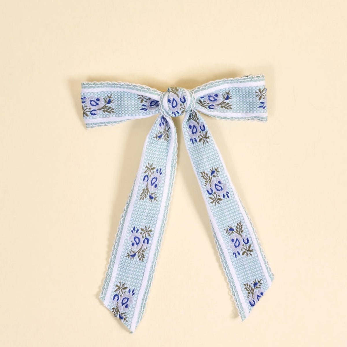 Heirloom Rosette Hair Bow-Blue - Twirls + Twigs