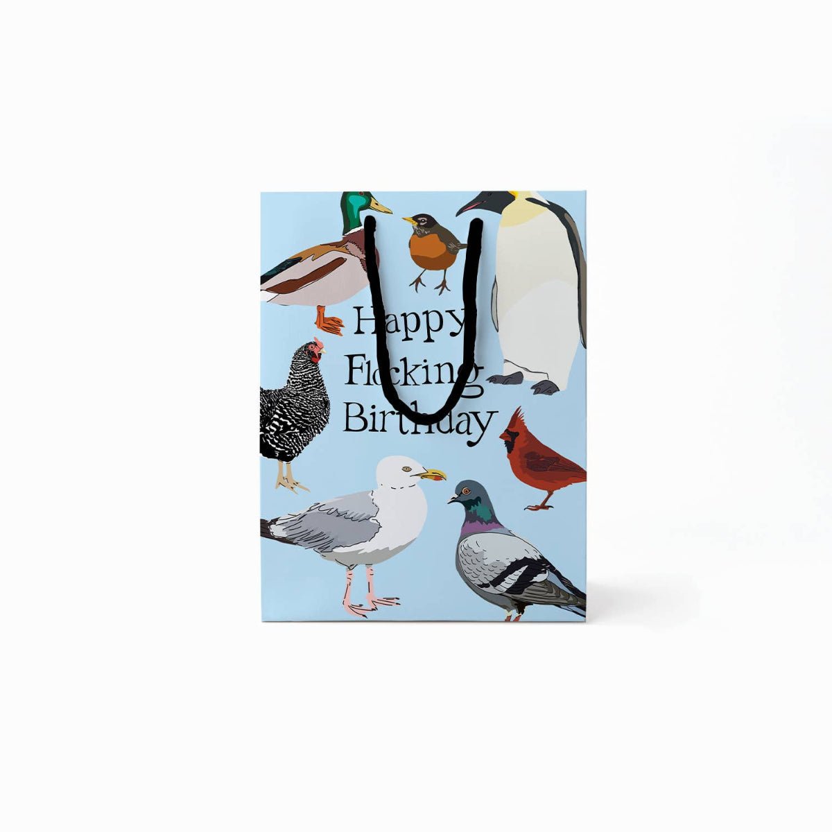 Happy Flocking Birthday Bird Pun Gift Bag: Medium - Twirls + Twigs