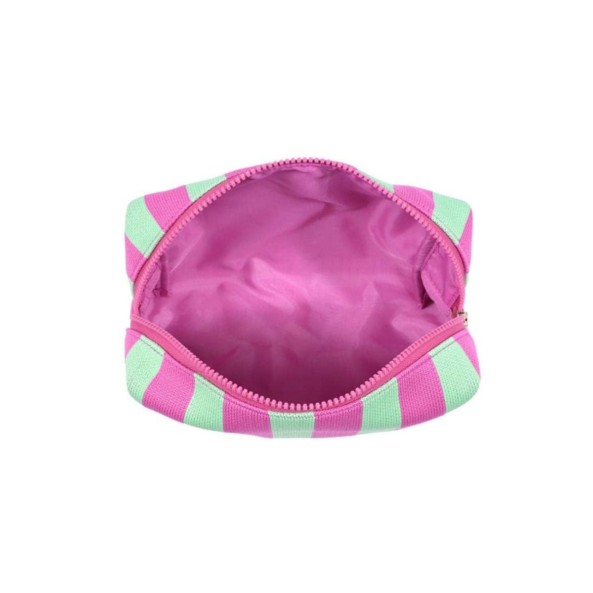 Essential Stripe Cosmetic & Travel Organizer Pouch: Mint Pink - Twirls + Twigs