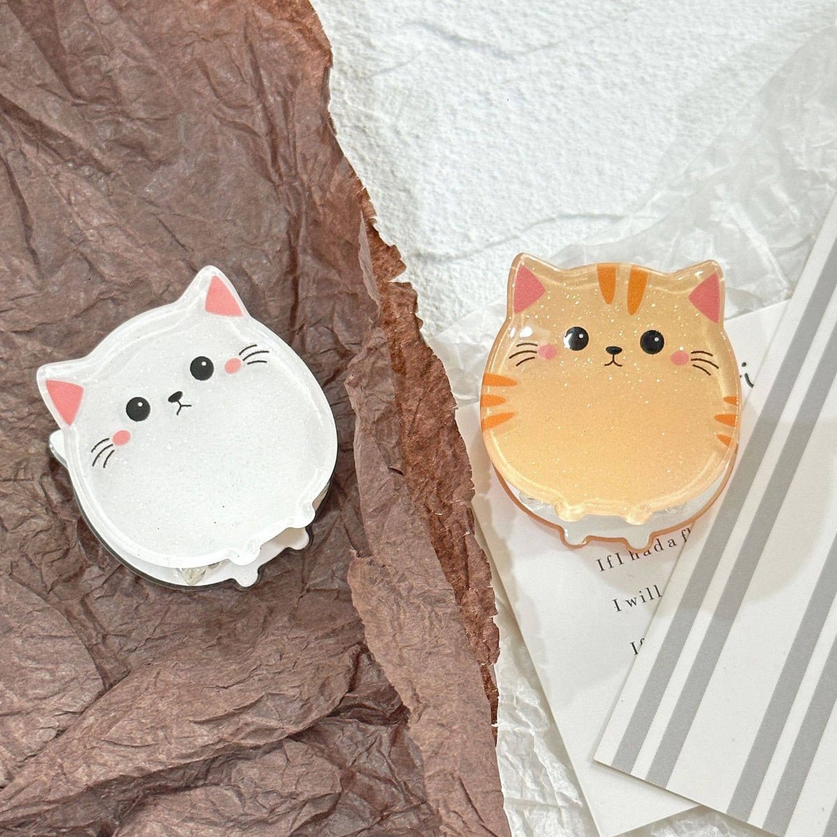 Cartoon Cat Hair Clip, Cute Animal Series Claw Clip: Orange - Twirls + Twigs