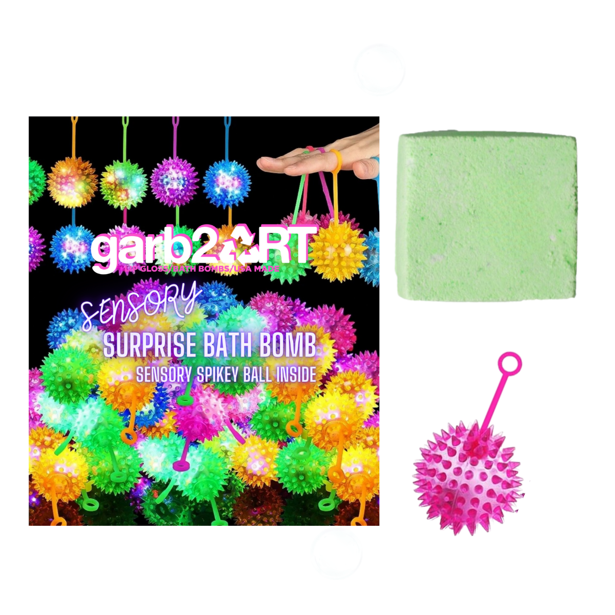 Sensory Surprise Bath Bomb | Spikey Ball - Twirls + Twigs