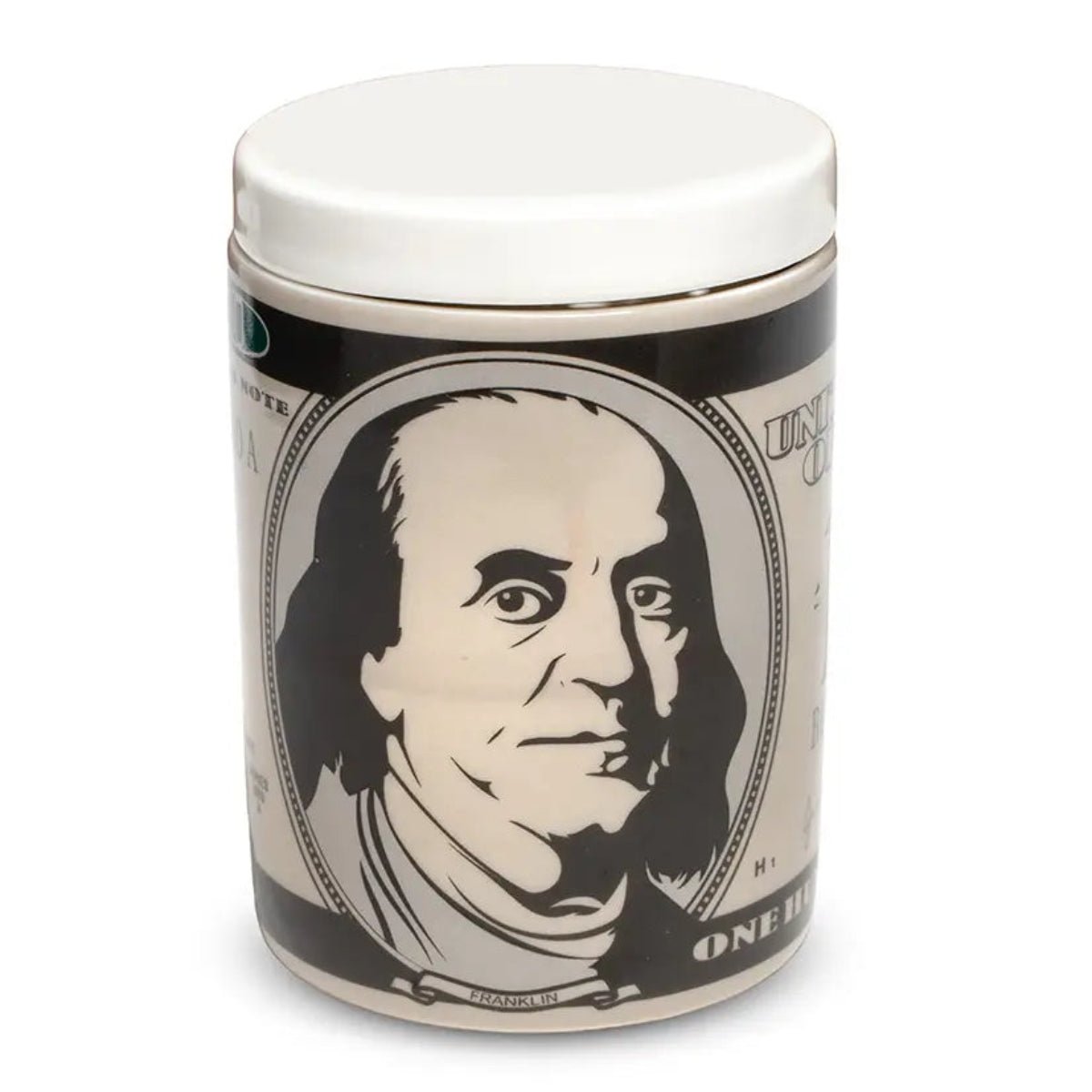 Ceramic Stash Box w/ Lid - Money / $100 Bill - Twirls + Twigs