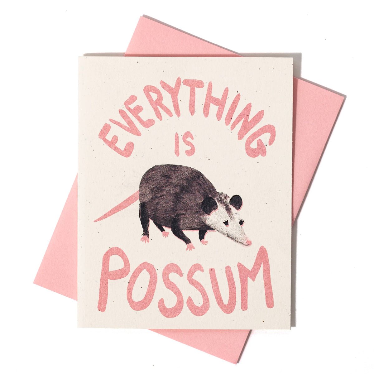 Everything is Possum - Risograph Card - Twirls + Twigs