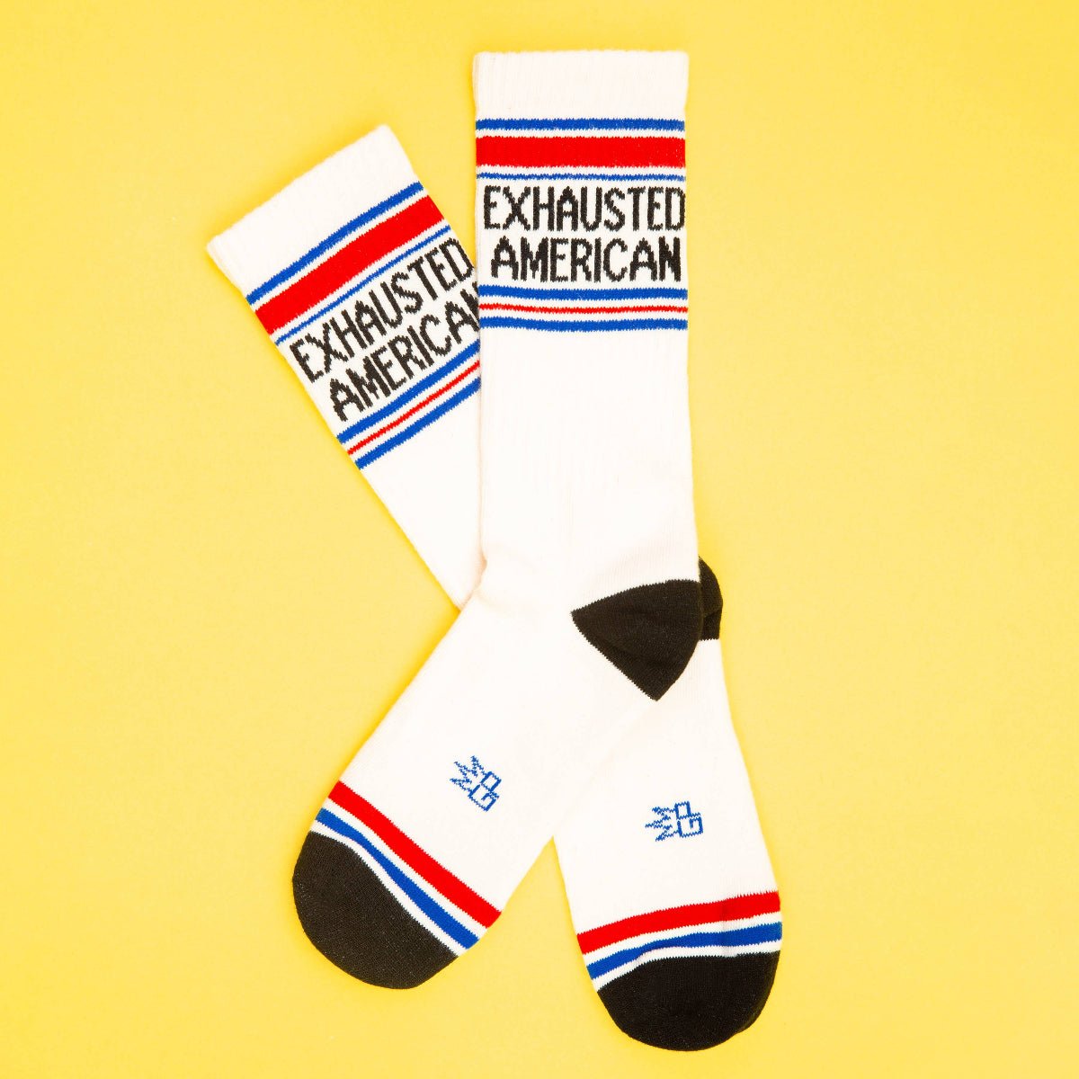 Exhausted American Gym Crew Socks - Twirls + Twigs