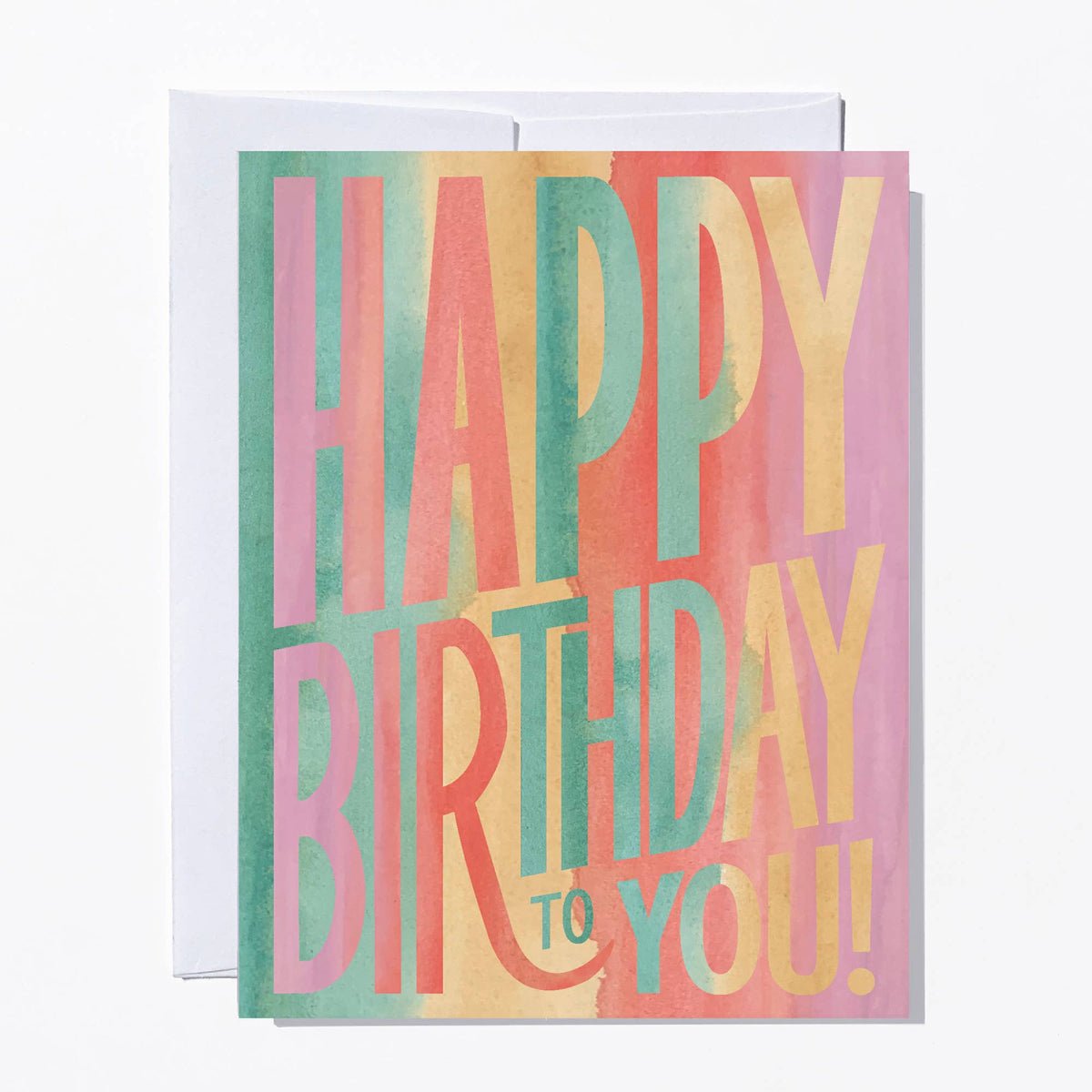 Pastel Typographic Birthday Card - Twirls + Twigs
