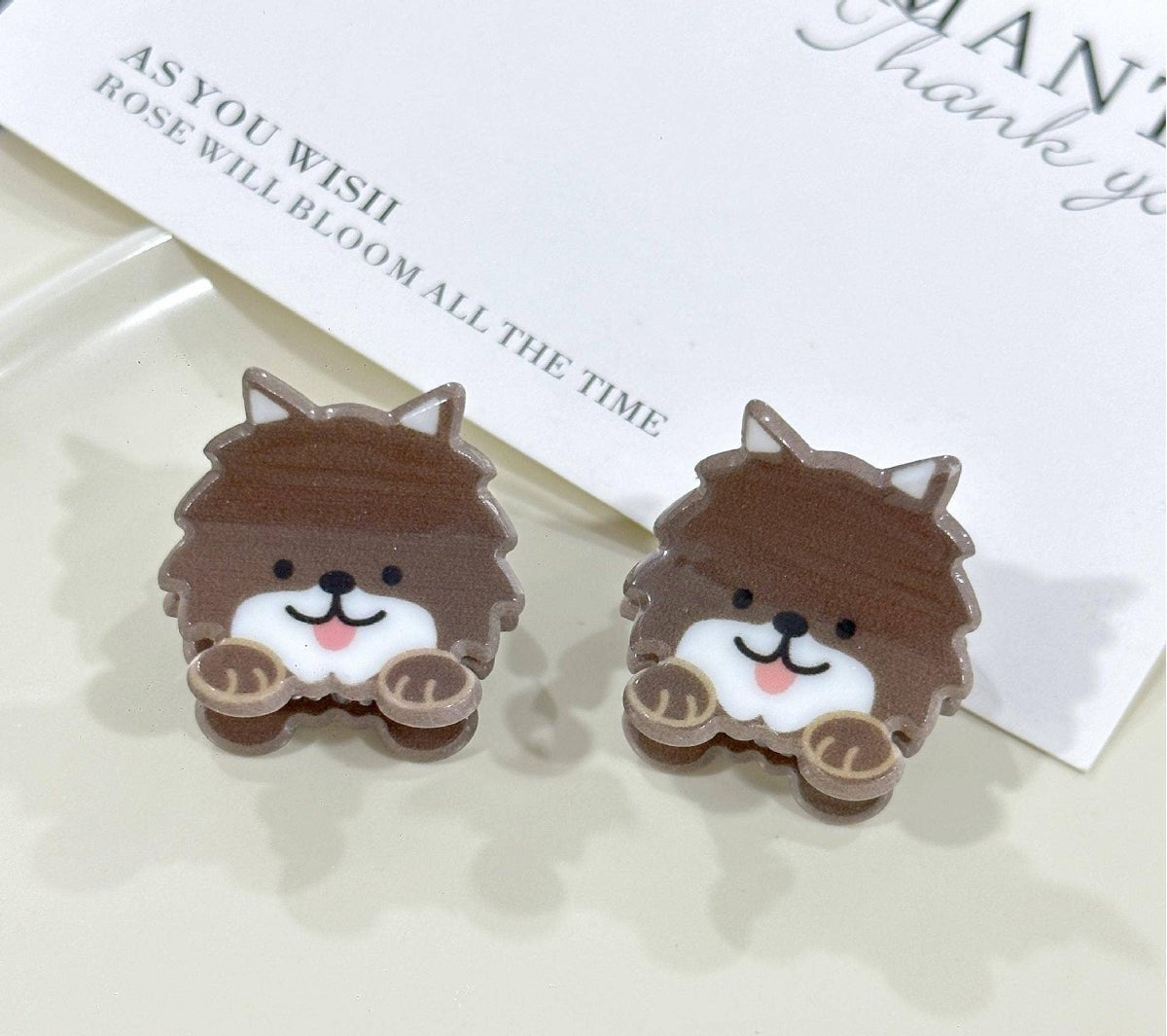 Cute Puppy Series Mini Hair Clip, Cartoon Animal Claw Clip: BorderCollie - Twirls + Twigs