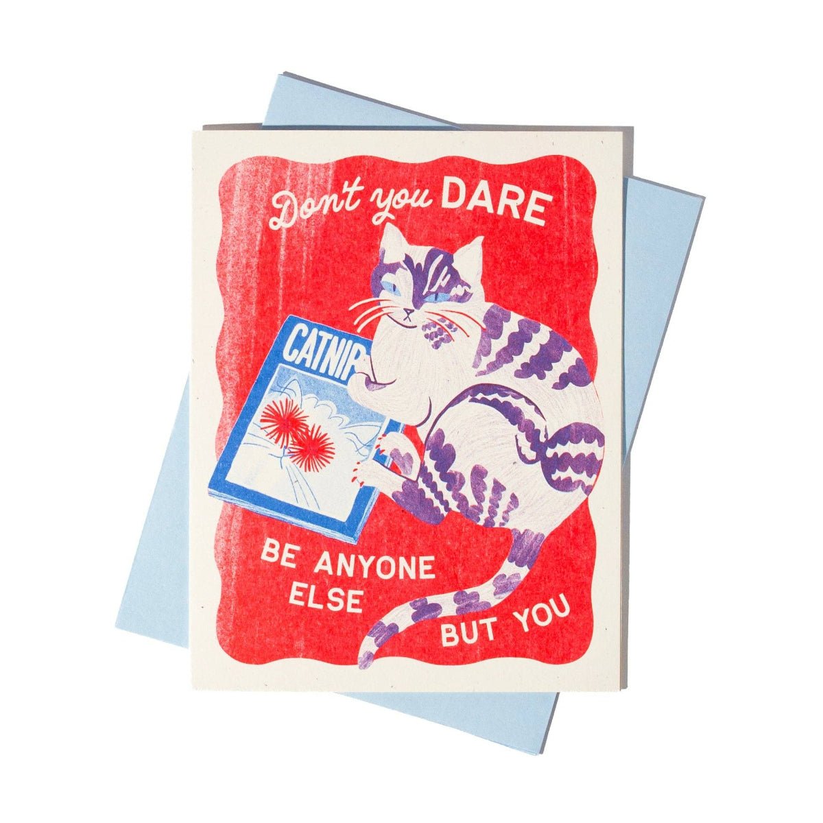 Don't You Dare - Risograph Card - Twirls + Twigs