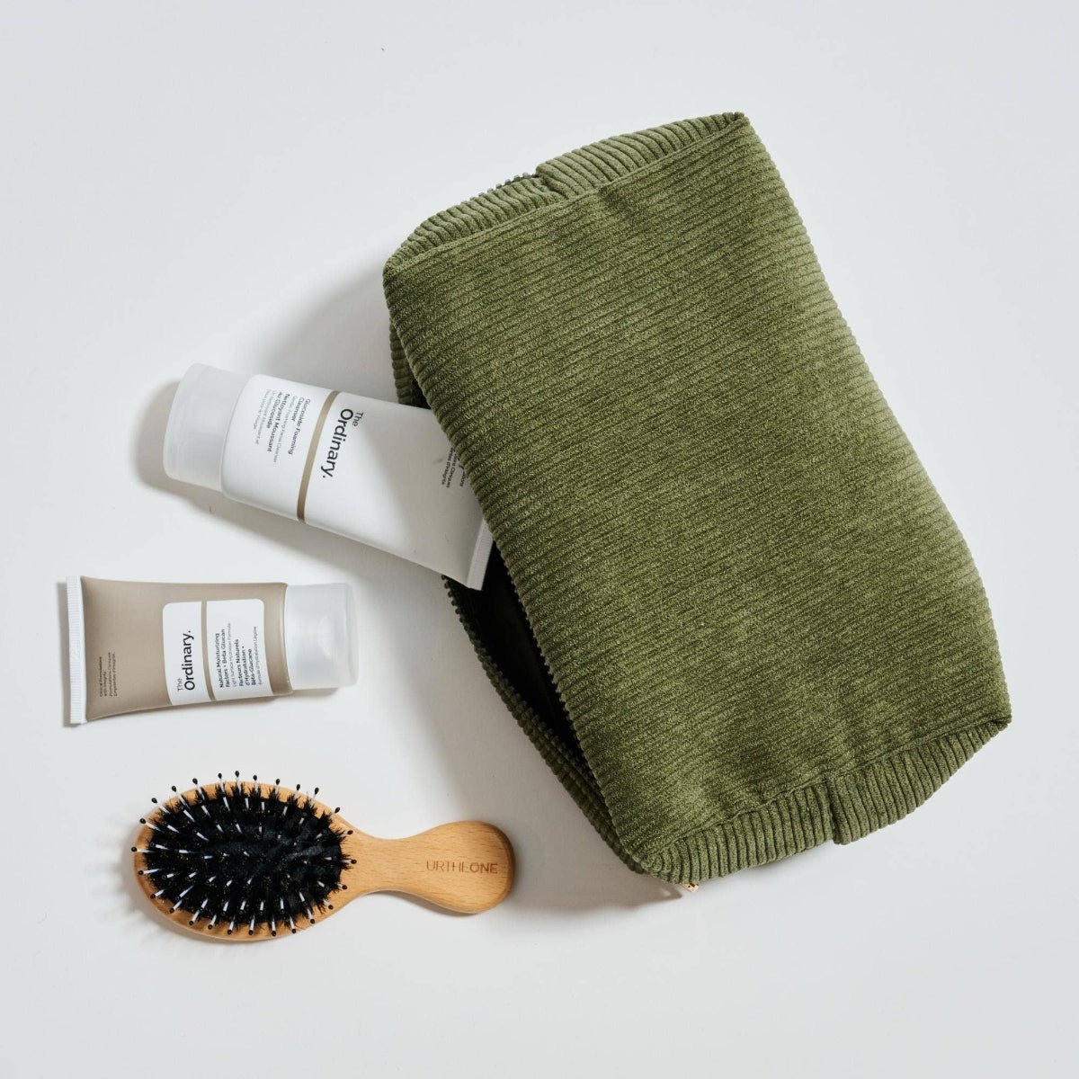 Cordially Yours - Corduroy Cosmetic & Travel Organizer Pouch: Natural - Twirls + Twigs