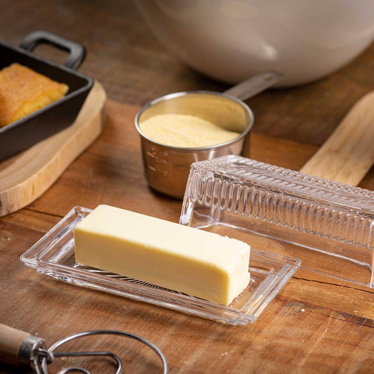 Embossed Butter Dish, "BUTTER" (Holds 1 Stick) - Twirls + Twigs