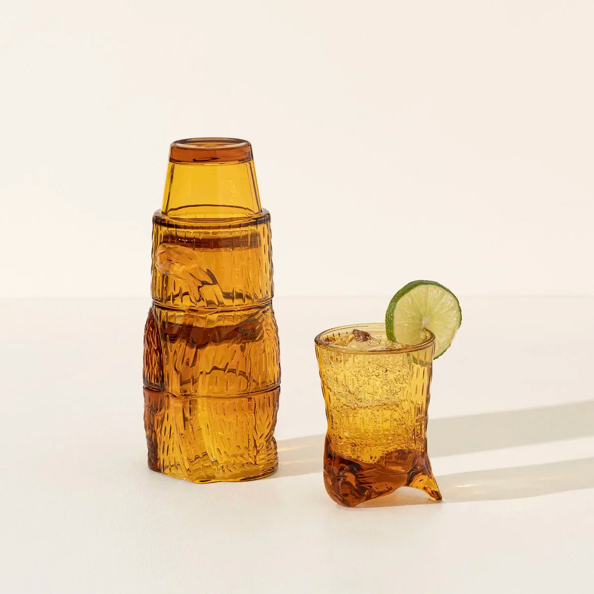 Amber Cat Stacking Glass Set - Twirls + Twigs