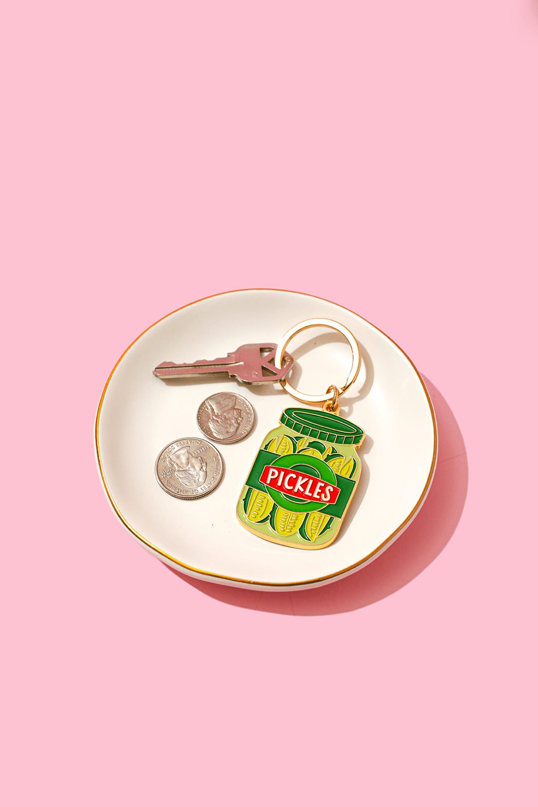 Pickle Jar Enamel Keychain Bag Charm - Twirls + Twigs