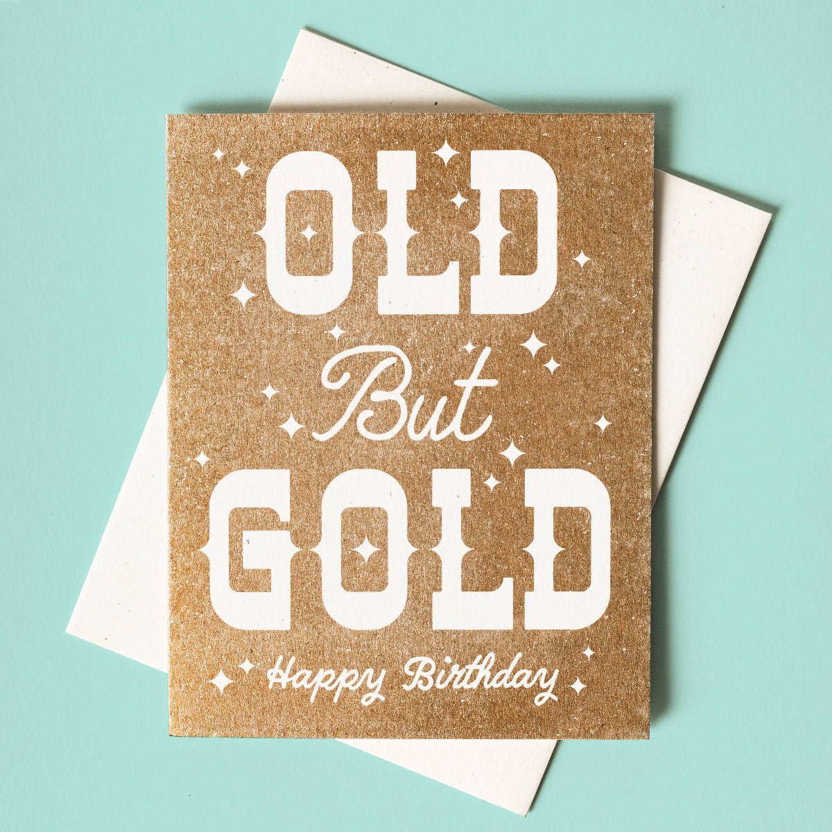Old But Gold - Risograph Birthday Card - Twirls + Twigs