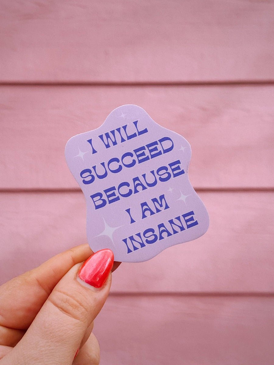 I Will Succeed Sticker: Purple - Twirls + Twigs