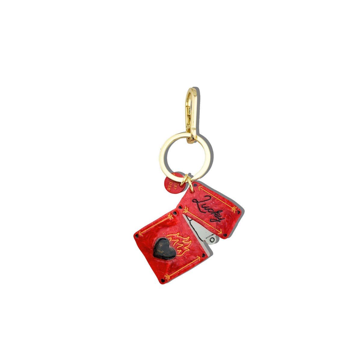 Hand-painted Lucky Lighter Bag Charm + Keychain - Twirls + Twigs