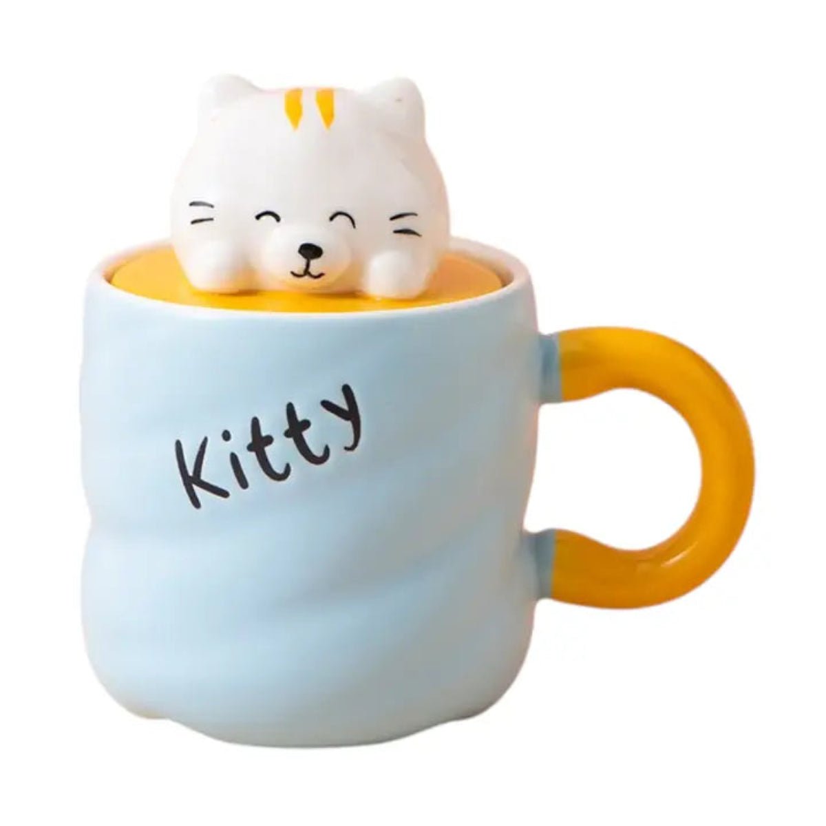 Cute Kitten 13oz Mug with Lid and Spoon - Twirls + Twigs