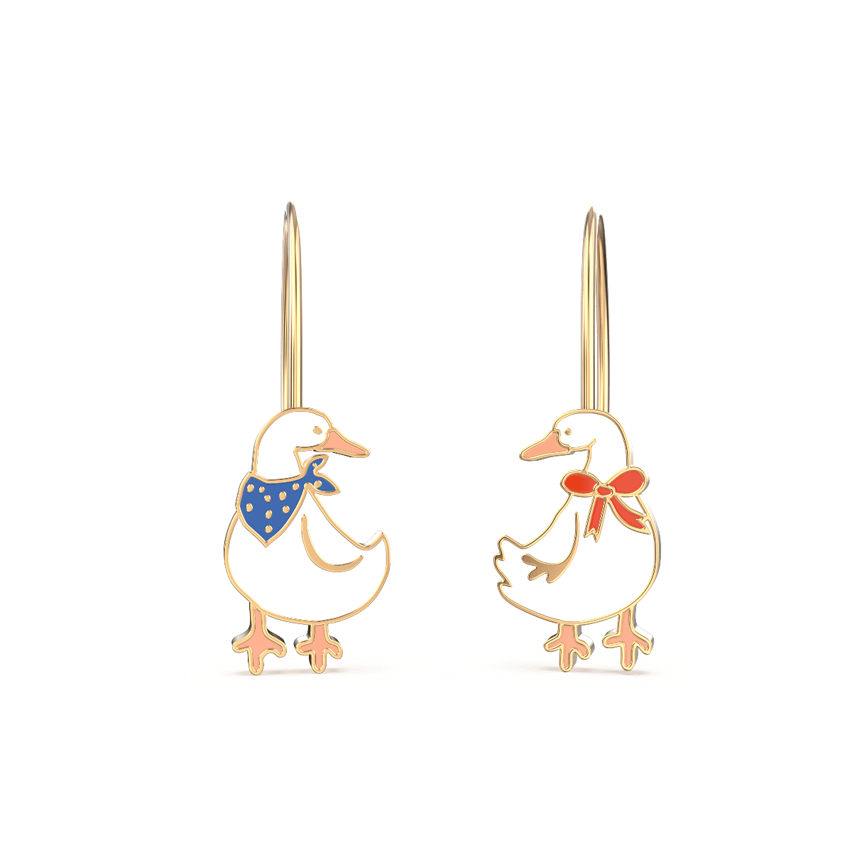 Goose Drop Earrings | Gold Cottagecore Dangle Earrings - Twirls + Twigs