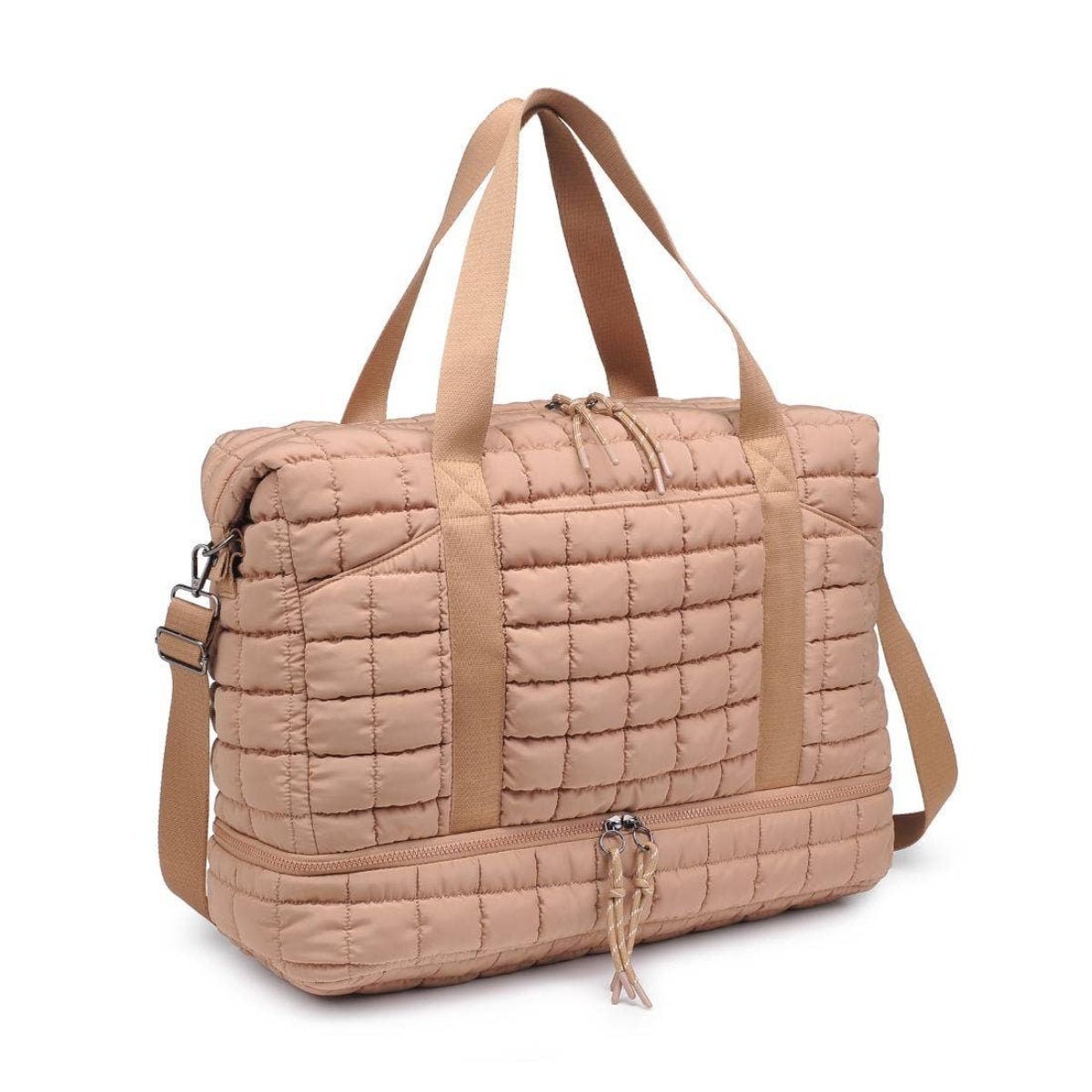 Globetrotter Quilted Nylon Puffer Travel Weekender: Black - Twirls + Twigs