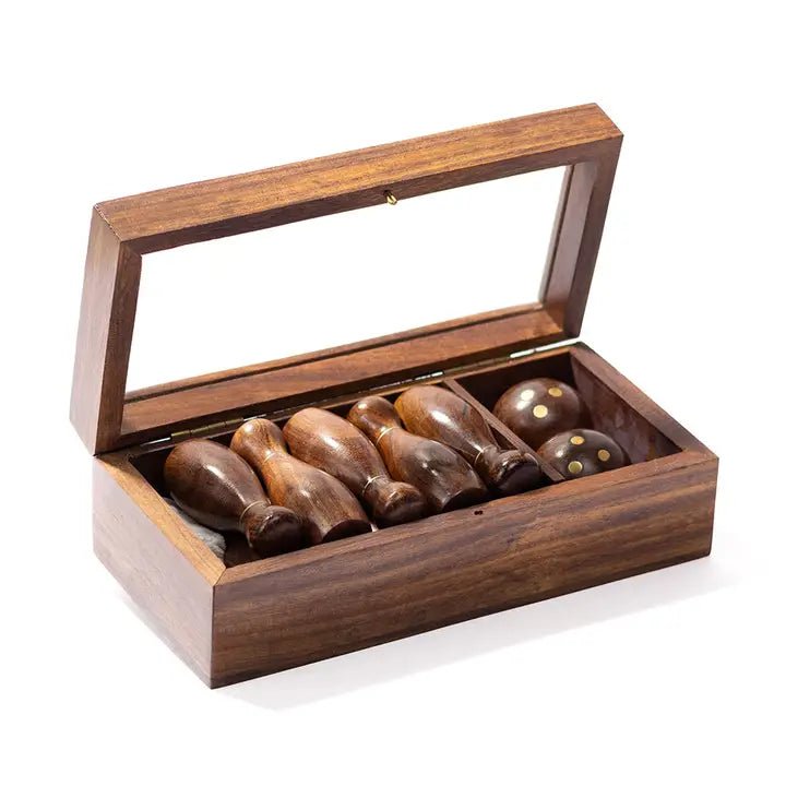 Tabletop Bowling Game Set - Handcrafted Wood - Twirls + Twigs
