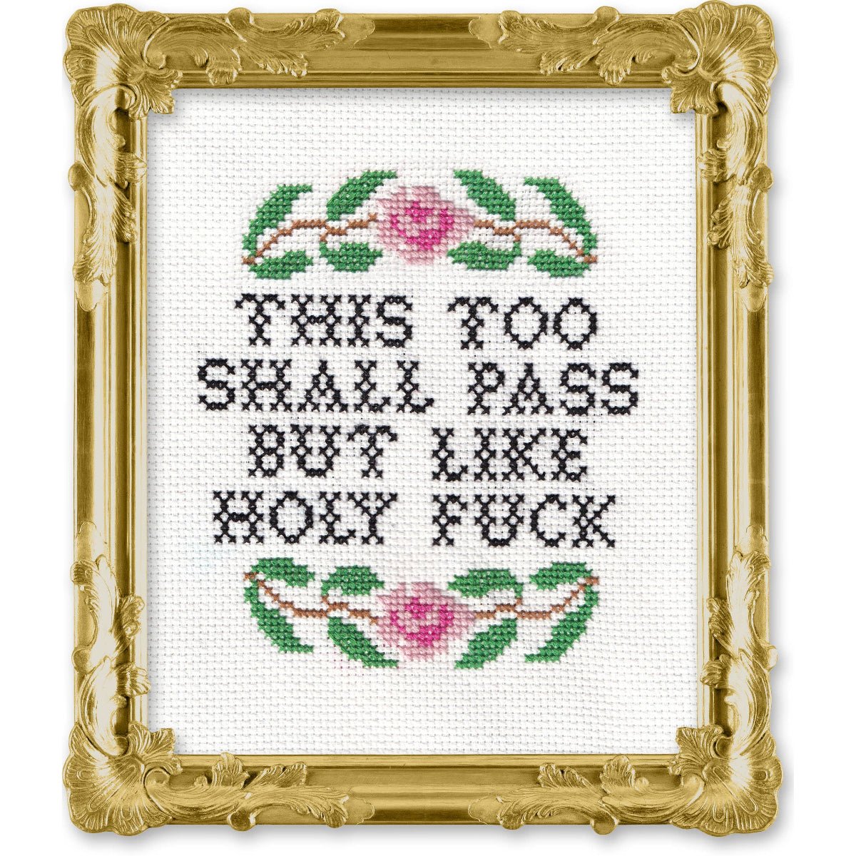 This Too Shall Pass Deluxe Cross Stitch Kit - Twirls + Twigs