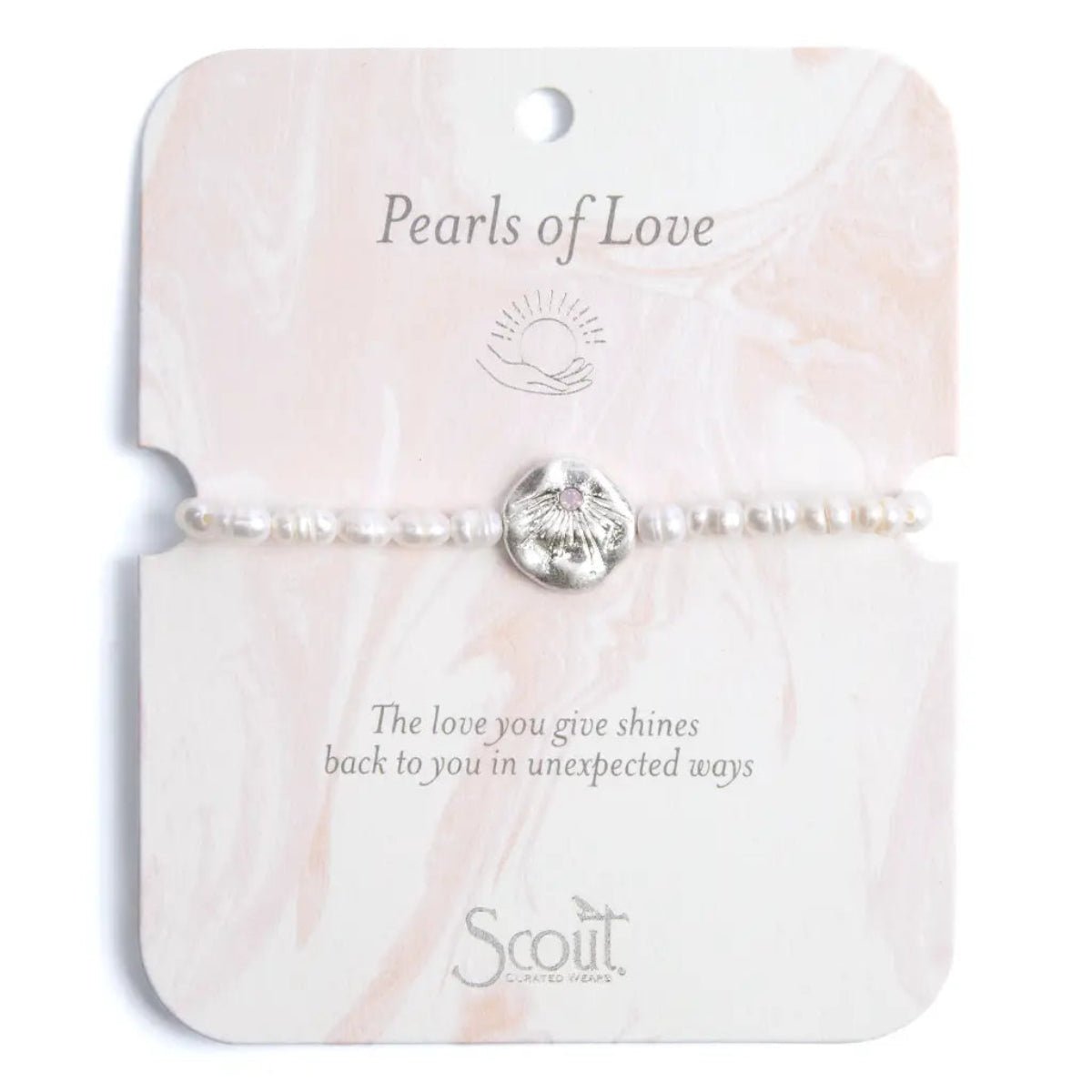 Pearl Affirmation Bracelet - Love/Silver - Twirls + Twigs