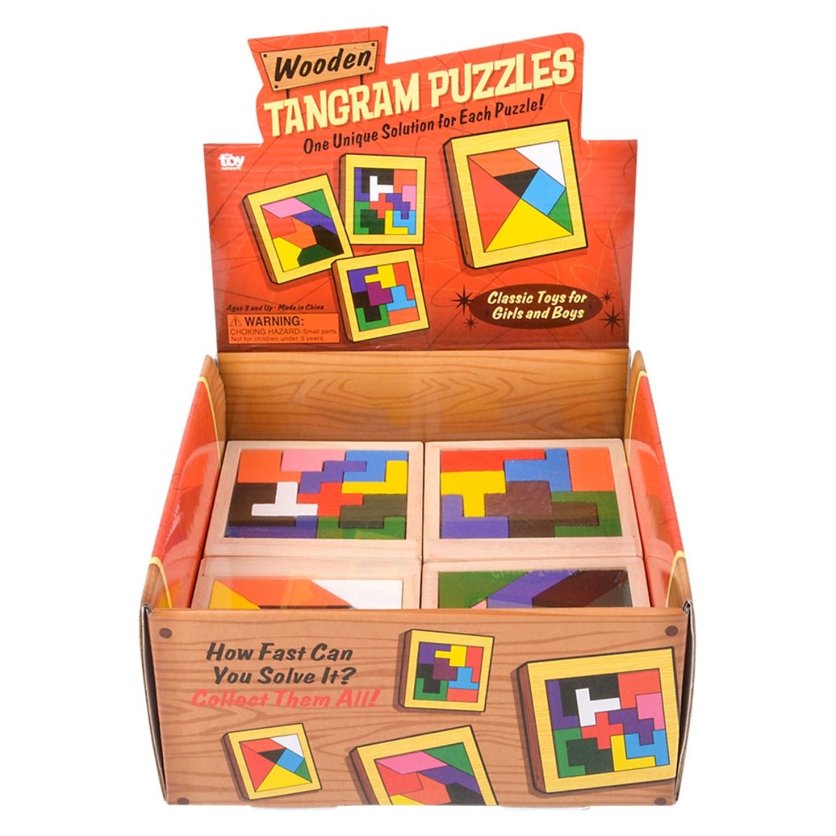 (T) 4" Wooden Tangram Puzzles - Twirls + Twigs