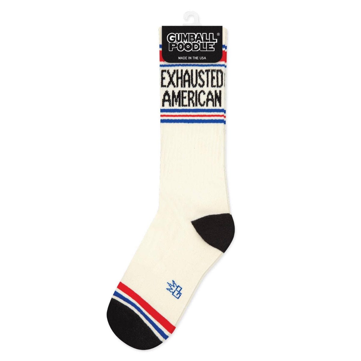 Exhausted American Gym Crew Socks - Twirls + Twigs