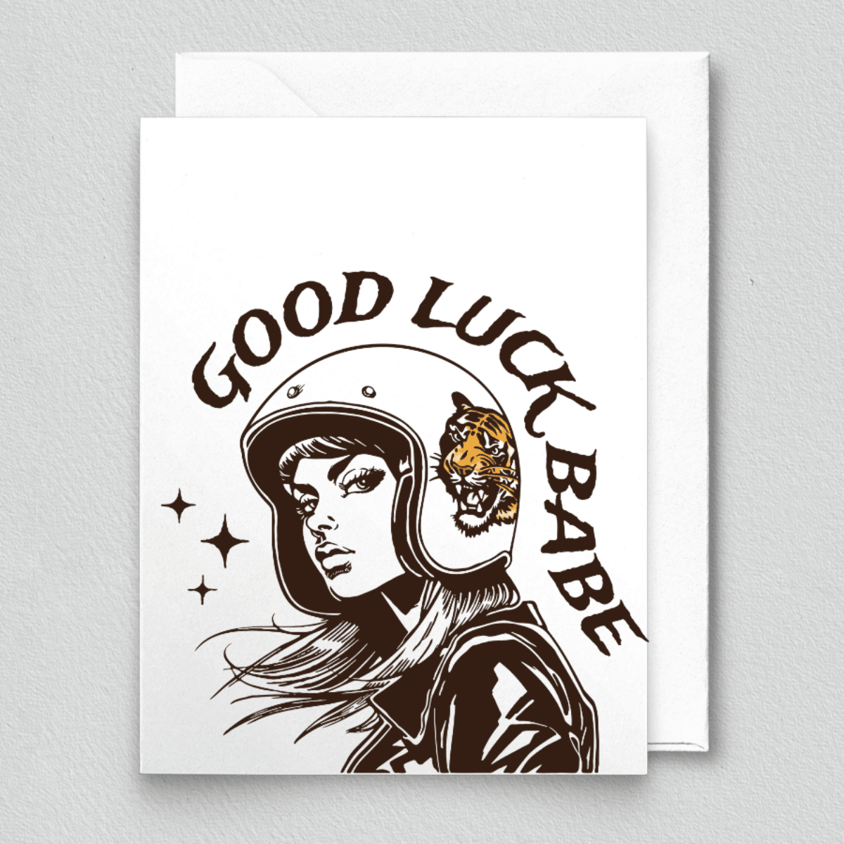 Good Luck Babe Retro Card - Twirls + Twigs