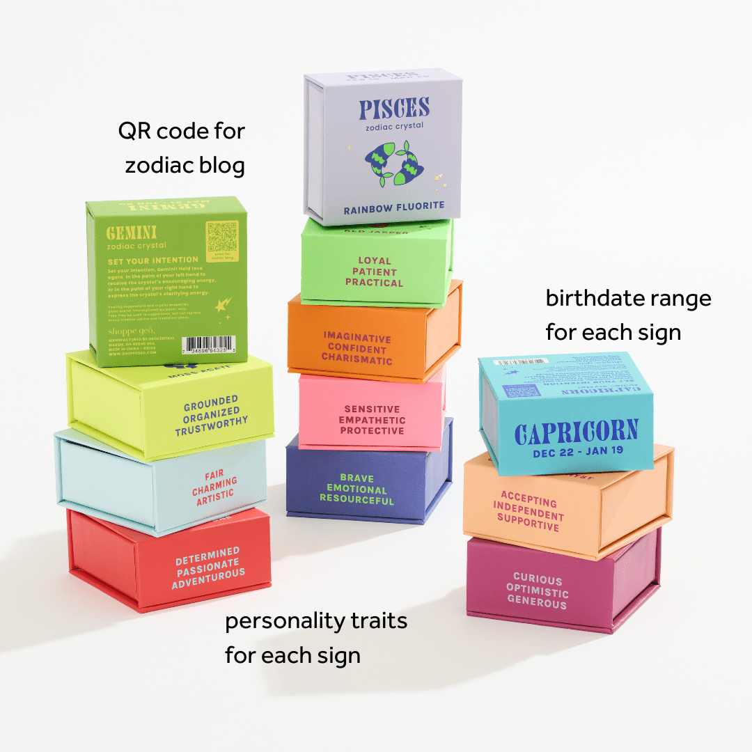 Zodiac Crystal Boxed Set Assortment - Twirls + Twigs